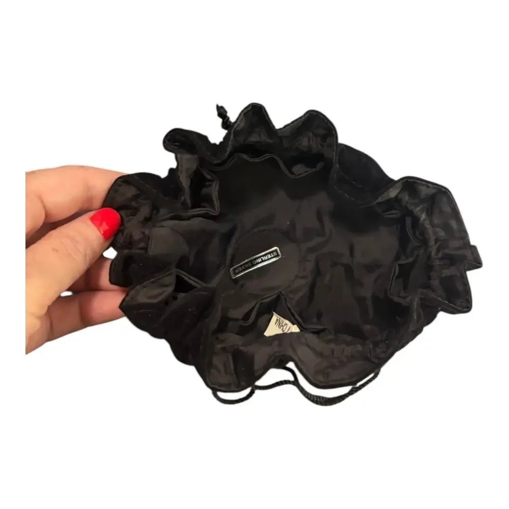Round Velvet Jewelry Bag Pouch with Pockets